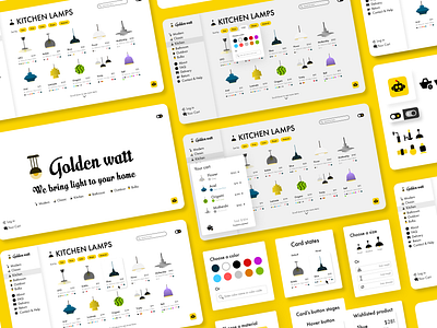 Golden Watt - Lamp Store Website Concept ecommerce design lamps logo minimal popup store design ui web website website concept website design