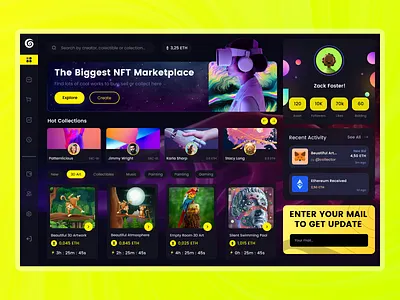 NFT Auction Marketplace dashboard admin admin panel analytics blockchain chart crypto wallet cryptoart design fluttertop nft nft app nft dashboard nft marketplace nft web nfts rarible ui uiux user dashboard web3