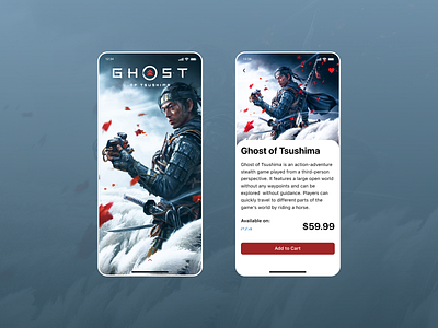 Daliy UI - Simple Game App Concept app design game game design game store game ui gaming ghost of tsushima mobile mobile app design mobile ui ui ui concept ui design uidesign user interface design ux