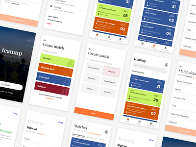 TeamUp app appdesign dailyui product design sports design sportsapp ui uidesign ux uxdesign