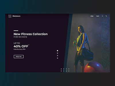 Disclosure : Activewear E-commerce animation design e commerce experience design home page landing page photoshop ui user interface ux wireframe