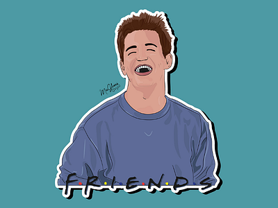 Ilustración Chandler Bing personaje serie "Friends" art digital arte digital chandler bing colombia design desing graphic diseño gráfico friends illustrator ilustración matthew perry netflix