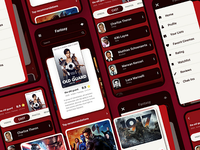 Movie app-DIM Mode app dark mode dim dim mode download free movie trend design ui ui design uplabs