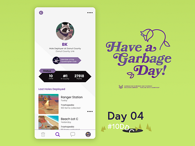 Profile Page / Day 04 #10DDC 10ddc app branding design donut icon inspired mobile mobile ui mobile ui design ui ux videogame