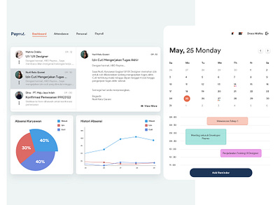 Human Resource App Dashboard app application dashboard design digital flat human human resources landing page minimalism portofolio ui ux website website design