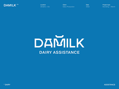 DaMilk® Dairy Assistance / Logomark brand identity branding colors cow dairy dance design graphic design illustration logo merch milk package packaging