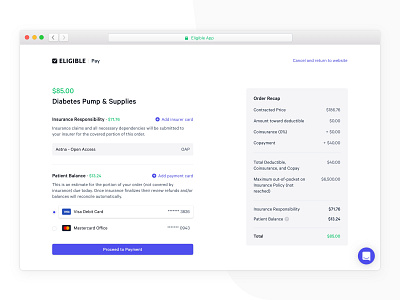 Payment Flow 💳 app balance billing cart creditcard dashboard eligible flow medical minimal order payment payment app payments recap total transaction ui ux web