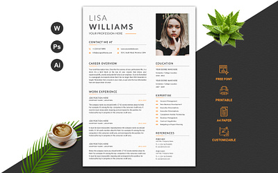 Clean CV/ Resume Template cv design cv template word design resume resume template