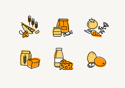 food icons digital art food food icons graphic art graphic design icon set icons illustration monoline