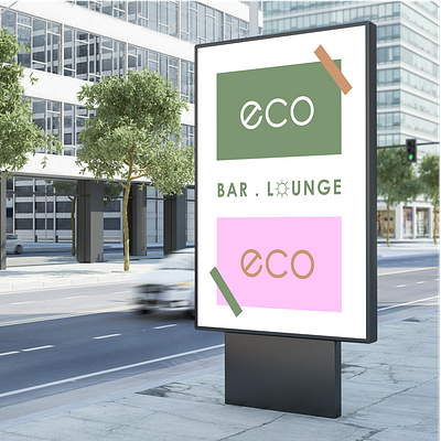 ECO Bar and Lounge branding design graphic design illustration logo typo typography vector