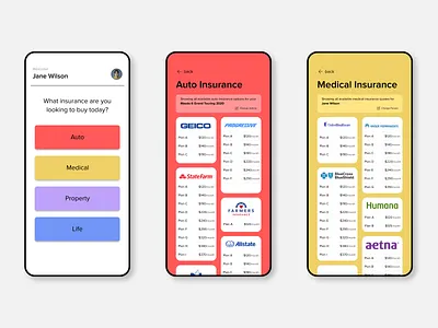 Insurance Buying App app concept design figma mobile ui
