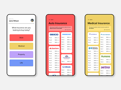 Insurance Buying App app concept design figma mobile ui