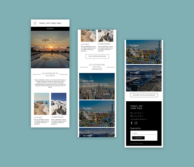 Travel App Home Page - Version Mobile figma holiday homepage mobile responsive travel ui ux website