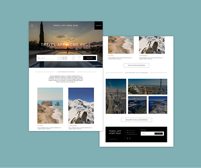 Travel App Home Page - Version Desktop desktop figma holiday homepage responsive travel ui ux website