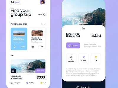 Tripout - Trip app app design app design 2022 app design ui app design ux app design web application book internships for ux design motion design jobs trip ui ui app design ui design card ui design toolkit ui design tools ui designing apps ui designs ux ui design ux design bootcamp web app design