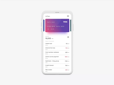 Wallet App UI Design and Interaction adobe xd adobexd animation app design autoanimate microinteraction mobile ui ui design uidesign ux design ux ui uxdesign virtual cards wallet app