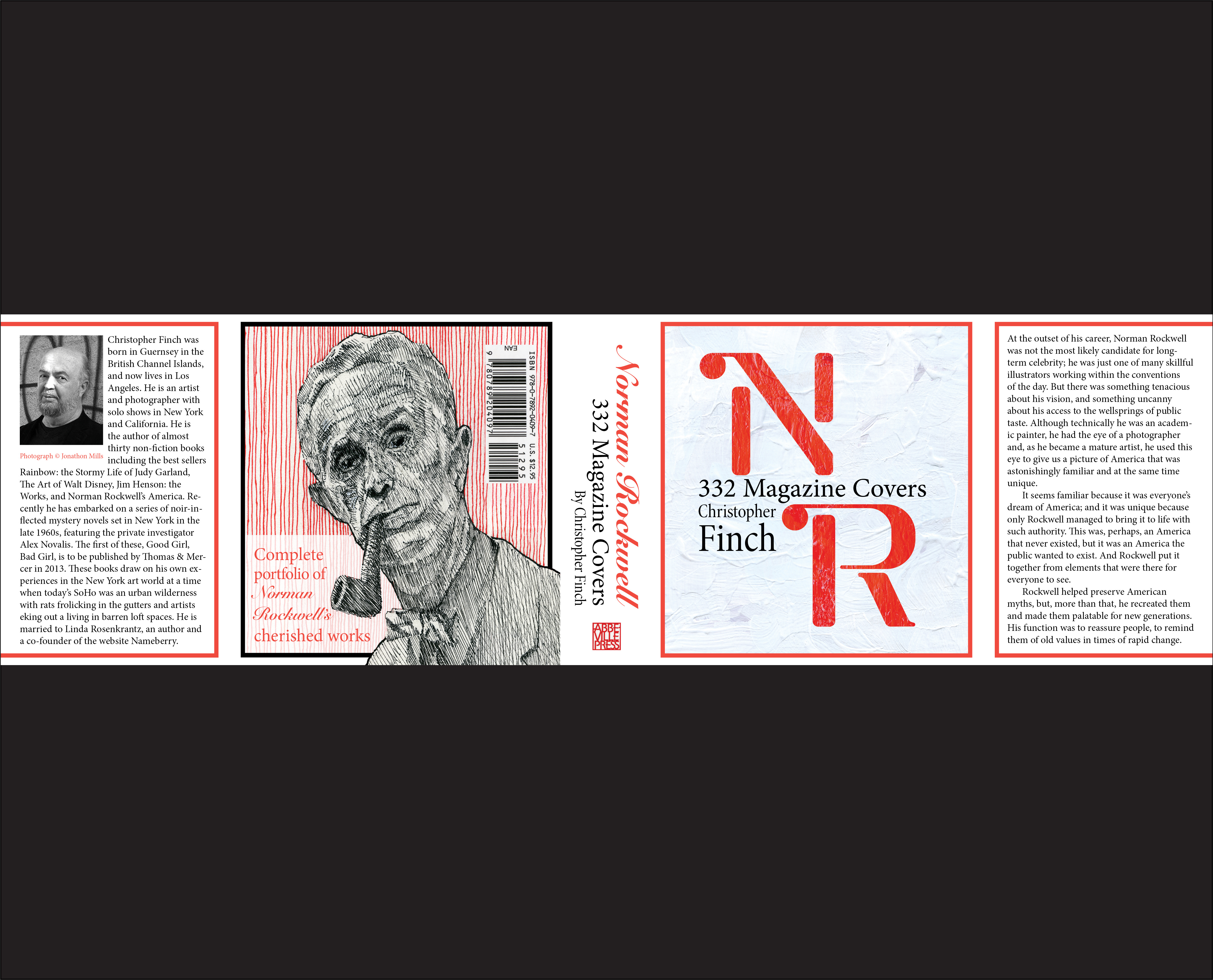 Example of Norman Rockwell Book sleeve and bookmark design