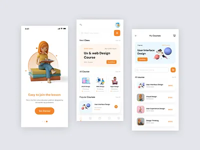 Online Education Mobile App 📚 course course app e learning education education app elearning learning learning app learning management system learning platform learning process mobile app mobile design online class online course online learning study study app training uiux