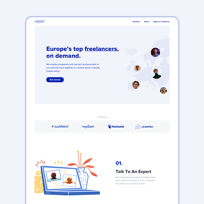 Landing Page - Startup Concept clean freelance header illustration landingpage minimalist startup typography uidesign web design website