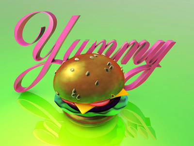 yummy burger 3d art conceptart design illustration web website ілюстрація