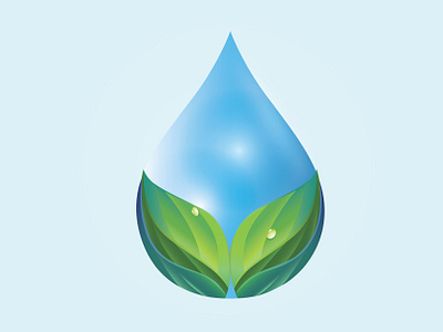 Nature Droplet blue branding colorful design drop droplet enviroment fresh gradient green leaf leaves logo natural nature nature logo shapes vector water waterdrop