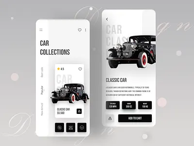 Car Ecommerce App UI agency app appdesign appdesigner appui branding car carapp carental classic classiccar design illustration interaction design interface ioapp landingpage portfolio typography ui design