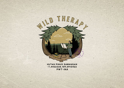 WILD THERAPY apparel design design folkart great outdoors illustration logo logodesign vintage design vintage logo wilderness