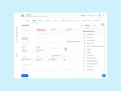 PartsHub Live Scorecard app dashboard dashboard ui data data entry design form forms grid scorecard startup typography ui ux validation web webpage website