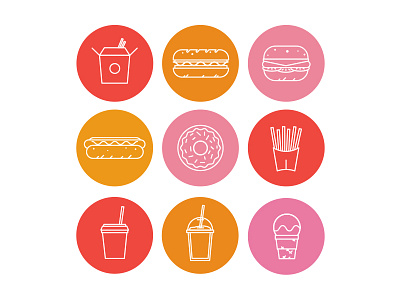 fast food food icons