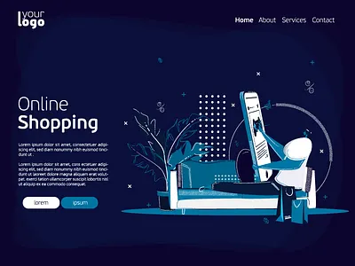 Flat Design Illustration - Website Landing Page Design app design creative design design flat design flat illustration flat ui illustration man man illustration modern design page design page layout vector web design website