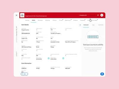 PartsHub Data Validation Scorecard app dashboard data entry database design digital product form forms grid startup typography ui ux validation web webpage website