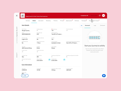 PartsHub Data Validation Scorecard app dashboard data entry database design digital product form forms grid startup typography ui ux validation web webpage website