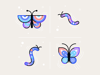 It's Butterfly Season butterfly caterpillar line illustration