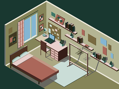Isometric Interior illustration illustrator isometric art isometry vector