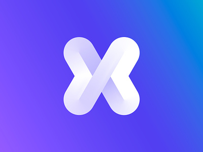 X monogram ( for sale ) 3d app blockchain brand branding crypto factor gradient icon logo mark marketing monogram recruiter talent technology vadim carazan x xx