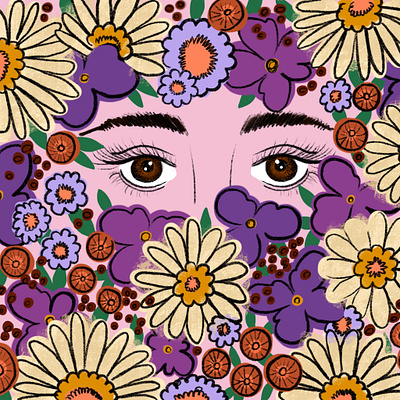 Primavera digital eyes flower illustration flowers illustration nature procreate