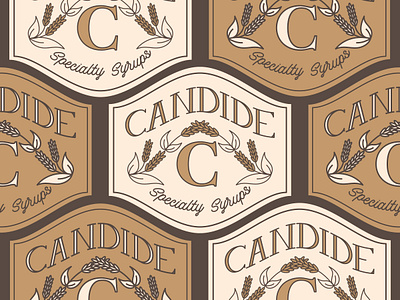 Candide Specialty Syrups Label antique branding branding design design identity design illustration logo package design packaging design retro badge retro design retro logo vector vintage badge vintage design vintage logo