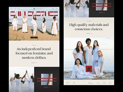 gaia landing page clean clothes ecommerce elegant hero landing minimal modern people photo shop typography ui design ux design women
