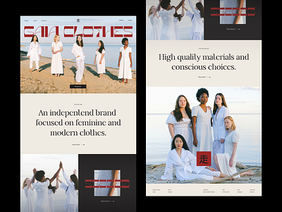 gaia landing page clean clothes ecommerce elegant hero landing minimal modern people photo shop typography ui design ux design women