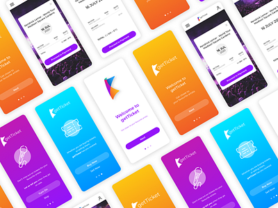 Concept Marketplace App - getTicket ab test app app design concept design graphic logo mobile onboarding onboarding ui screen ui ui design ux ux design