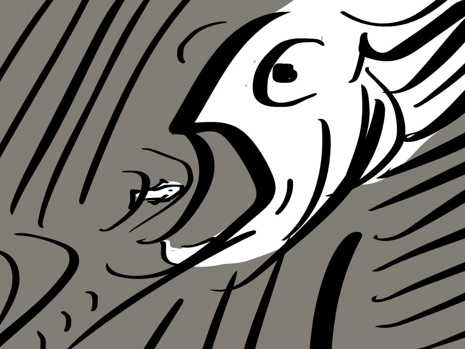 Random Sketch animate cc animated animation black black and white doodle draw drawing eat fish gif illustration paint painting random