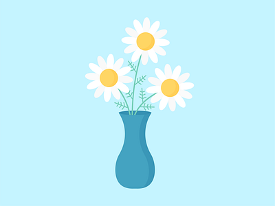 Day 209 - 366 Days of Illustration Challenge - MintSwift camomile chamomile digital illustration flat design flat illustration flatdesign flower flower illustration flowers illustration herbal herbs illustration illustrations illustrator mintswift plants tea vase vector art vector illustration