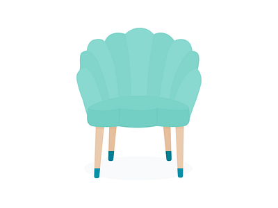 Day 208 - 366 Days of Illustration Challenge - MintSwift armchair chair digital illustration flat design flat illustration flatdesign furniture furniture design home decor illustration illustrator interior interiordesign mintswift office shell armchair shell chair vector art vector illustration work from home
