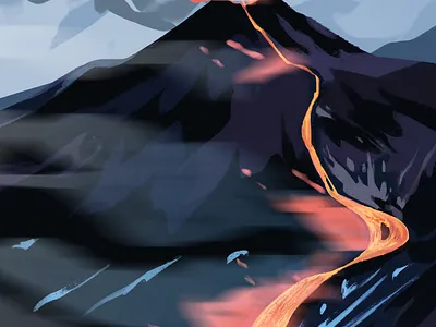 Environment Study / Volcano 01 background design concept art environment art environment design visual development