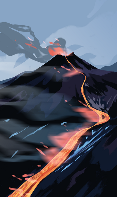 Environment Study / Volcano 01 background design concept art environment art environment design visual development