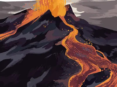 Environment Study / Volcano 02 background design concept art digital art environment environment design illustration narrative painting visual development