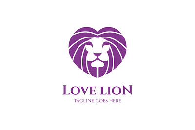 Love Lion Logo Template agency animal branding design identity illustration king kingdom lion logo luxurious luxury monarch royal royalty security template vector