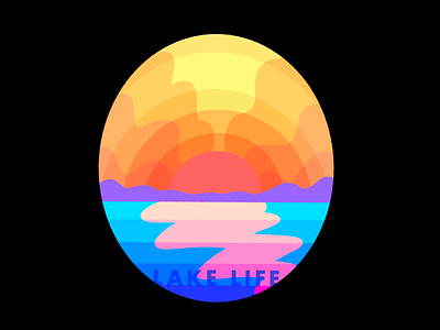 Lake Life design gradient graphic design illustration neon procreate sunset