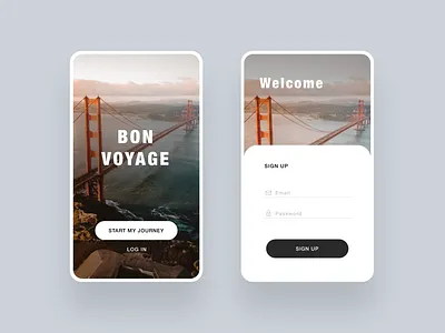 Bon Voyage Sign up page dailyui dailyuichallenge design designinspiration hireme joblisting minimal opentowork ui uidesign uidesigner userexperiencedesign userinterfacedesign uxdesigner