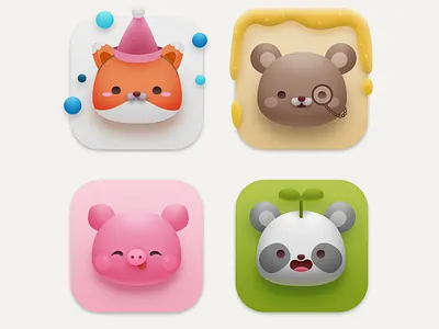 Critterama Icons animals appicon big sur critters customization cute icons iconset kawaii macos neomorphism preview ui vector